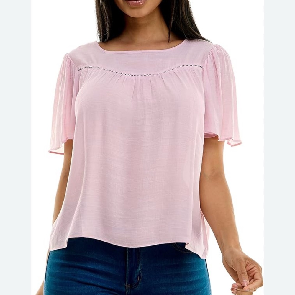Nanette Lepore Blouse Cottagecore‎ Pink Lightweight Small Casual Spring